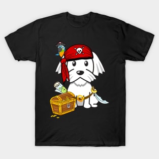 Cute white dog is a pirate T-Shirt